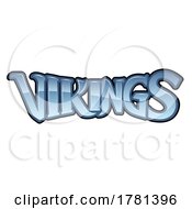 Poster, Art Print Of Vikings Sports Team Name Text Retro Style