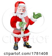 Poster, Art Print Of Santa Claus Father Christmas Cartoon Pointing