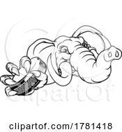 Poster, Art Print Of Elephant Ice Hockey Player Animal Sports Mascot