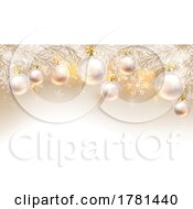 Poster, Art Print Of Christmas Background Bauble Design White And Gold