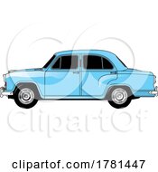 Poster, Art Print Of Blue Morris Oxford Car
