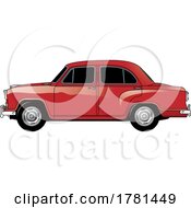 Poster, Art Print Of Red Morris Oxford Car