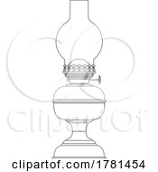 Poster, Art Print Of Antique Lamp With A Short Chimini In Black And White