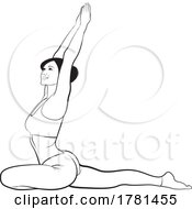 Poster, Art Print Of Woman Doing Yoga Black And White