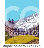 Phipps Peak in the Sierra Nevada West of Emerald Bay and Lake Tahoe California WPA Poster Art by patrimonio #COLLC1781473-0113