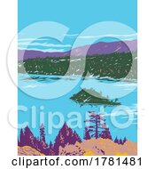 Fannette Island In Lake Tahoe Within Emerald Bay State Park California WPA Poster Art