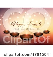Decorative Diwali Background With Lanterns 1209 by KJ Pargeter