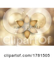 Elegant Diwali Background With Golden Lanterns