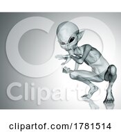Poster, Art Print Of 3d Alien Like Creature On Gradient Background 1209