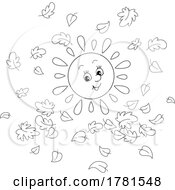 Poster, Art Print Of Black And White Happy Sun And Autumn Leaves