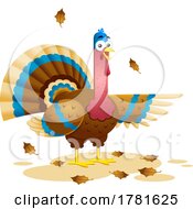 Poster, Art Print Of Cartoon Thanksgiving Turkey Bird Pointing
