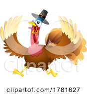 Poster, Art Print Of Cartoon Thanksgiving Turkey Running