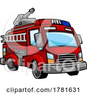 Poster, Art Print Of Cartoon Fire Truck