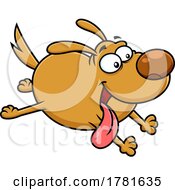 Cartoon Happy Dog Running by Hit Toon