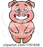 Poster, Art Print Of Cartoon Grinning Pig
