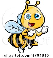 Poster, Art Print Of Cartoon Happy Bee Pointing