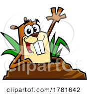 Cartoon Gopher Or Marmot Waving