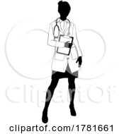 Doctor Woman With Clipboard Medical Silhouette