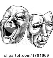 Poster, Art Print Of Theater Or Theatre Drama Comedy And Tragedy Masks
