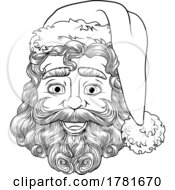 Santa Claus Christmas Cartoon Character Face by AtStockIllustration