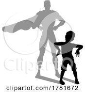 Superhero Child Kid With Super Hero Shadow