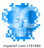 Poster, Art Print Of Face Wireframe 3d Technology Concept