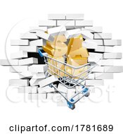 Poster, Art Print Of Sale Shopping Cart Breaking Wall