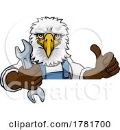 Poster, Art Print Of Eagle Plumber Or Mechanic Holding Spanner