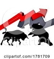 Bull Vs Bear Fight Stock Market Trading Concept by AtStockIllustration