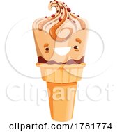 Chocolate Ice Cream Cone Mascot