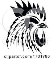 Poster, Art Print Of Black And White Rooster Mascot