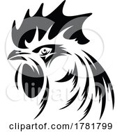 Black And White Rooster Mascot by Vector Tradition SM