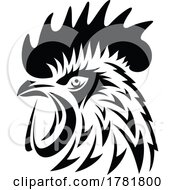 Black And White Rooster Mascot by Vector Tradition SM
