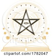 Poster, Art Print Of Eye In Pentacle Star Over Open Book