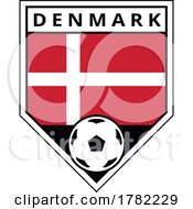 Poster, Art Print Of Denmark Angled Team Badge For Football Tournament