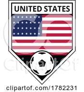 United States Angled Team Badge For Football Tournament