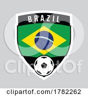 Poster, Art Print Of Brazil Shield Team Badge For Football Tournament