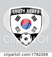 South Korea Shield Team Badge For Football Tournament