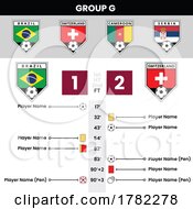 Poster, Art Print Of Football Match Details And Angled Team Icons For Group G