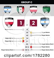 Poster, Art Print Of Football Match Details And Shield Team Icons For Group C