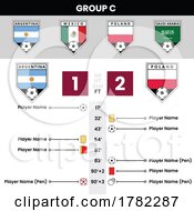 Poster, Art Print Of Football Match Details And Angled Team Icons For Group C