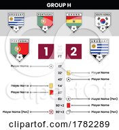 Poster, Art Print Of Football Match Details And Angled Team Icons For Group H