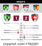 Poster, Art Print Of Football Match Details And Shield Team Icons For Group G