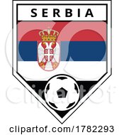 Poster, Art Print Of Serbia Angled Team Badge For Football Tournament
