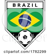Poster, Art Print Of Brazil Angled Team Badge For Football Tournament