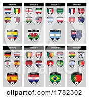 Poster, Art Print Of Shield Team Badges And Groups From Football Tournament