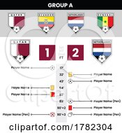 Poster, Art Print Of Football Match Details And Angled Team Icons For Group A