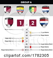 Poster, Art Print Of Football Match Details And Shield Team Icons For Group A