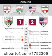 Poster, Art Print Of Football Match Details And Angled Team Icons For Group B