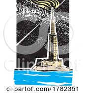 Poster, Art Print Of Woodcut Lighthouse Of Alexandria